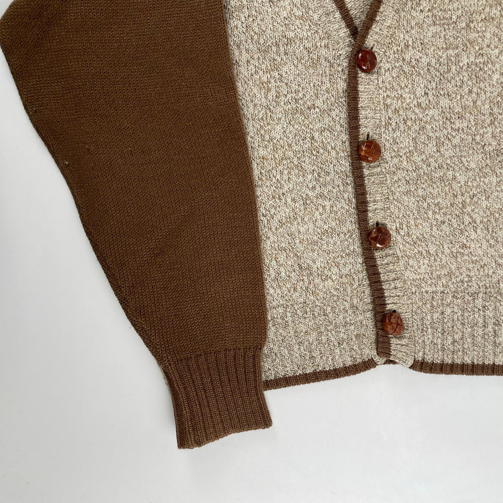 Christian Dior MONSIEUR クリスチャンディオール ムッシュ / 2トーンヴィンテージカーディガン ベージュ×ブラウン SIZE:L
