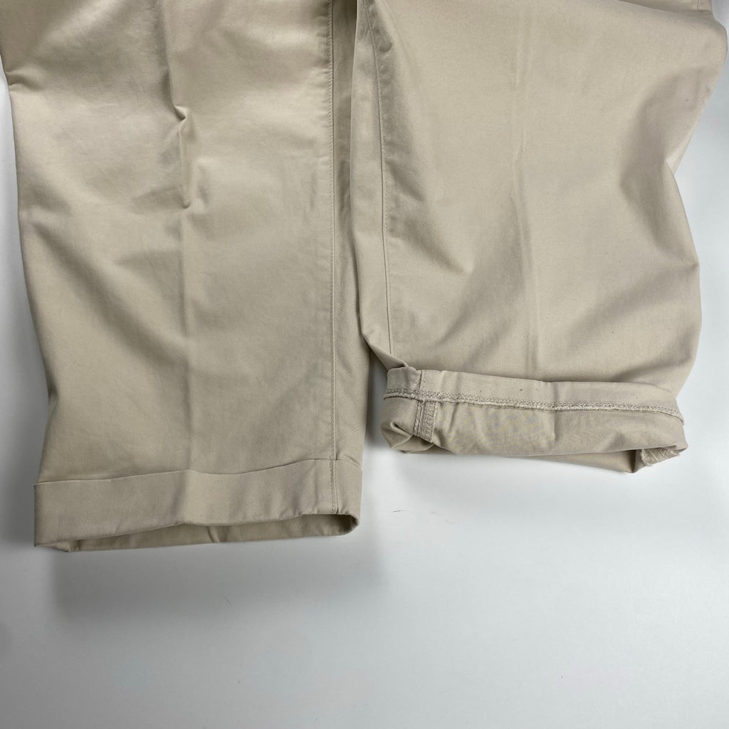 【BEAMS100名品】BEAMS PLUS ビームスプラス / 2プリーツ チノ トラウザーズ ライトベージュ SIZE：XL