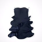 GIORGIO ARMANI / シルクラッフルイブニングドレス 参考定価：600,000程度 SIZE:42
