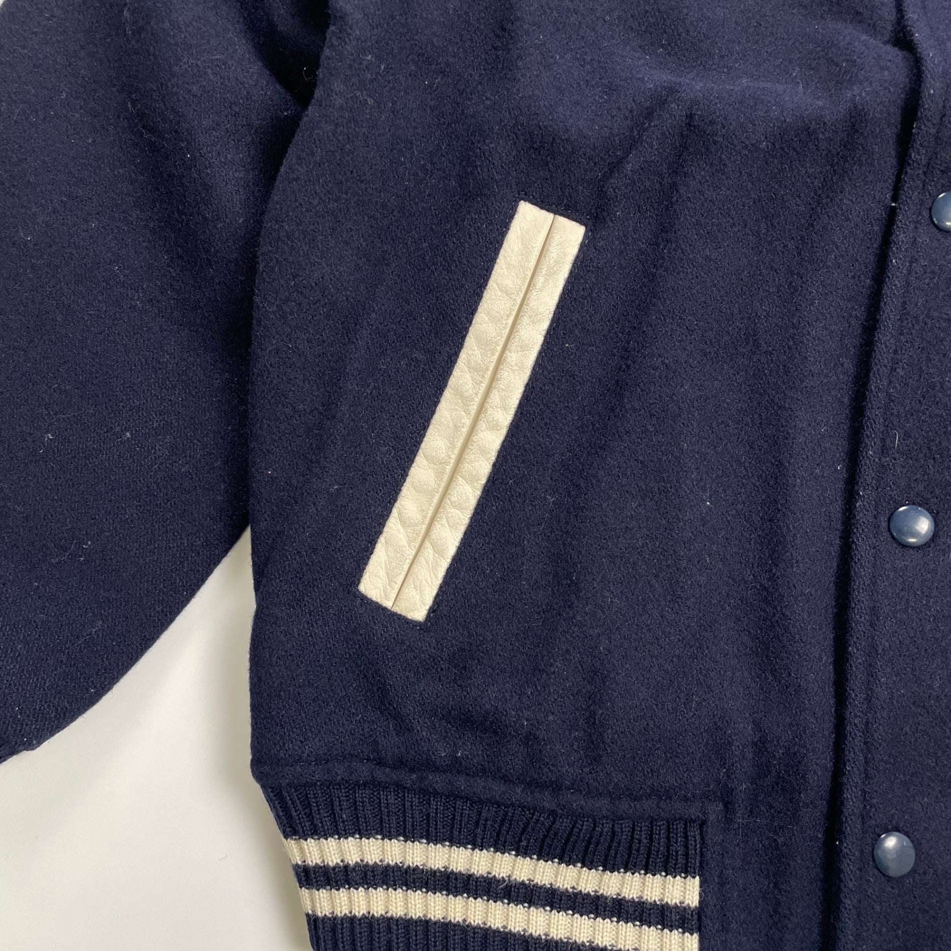 90s HARVARD ハーバード / 希少無地 アワードジャケット スタジャン アイビーリーグ SIZE：L