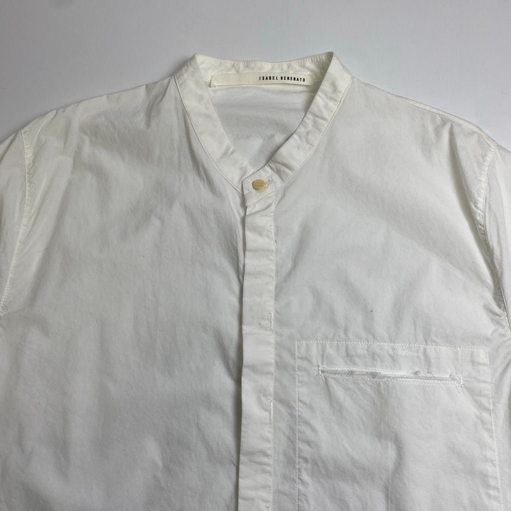 ISABEL BENENATO イザベル ベネナート / カラーレス ショートスリーブシャツ ホワイト SIZE:46