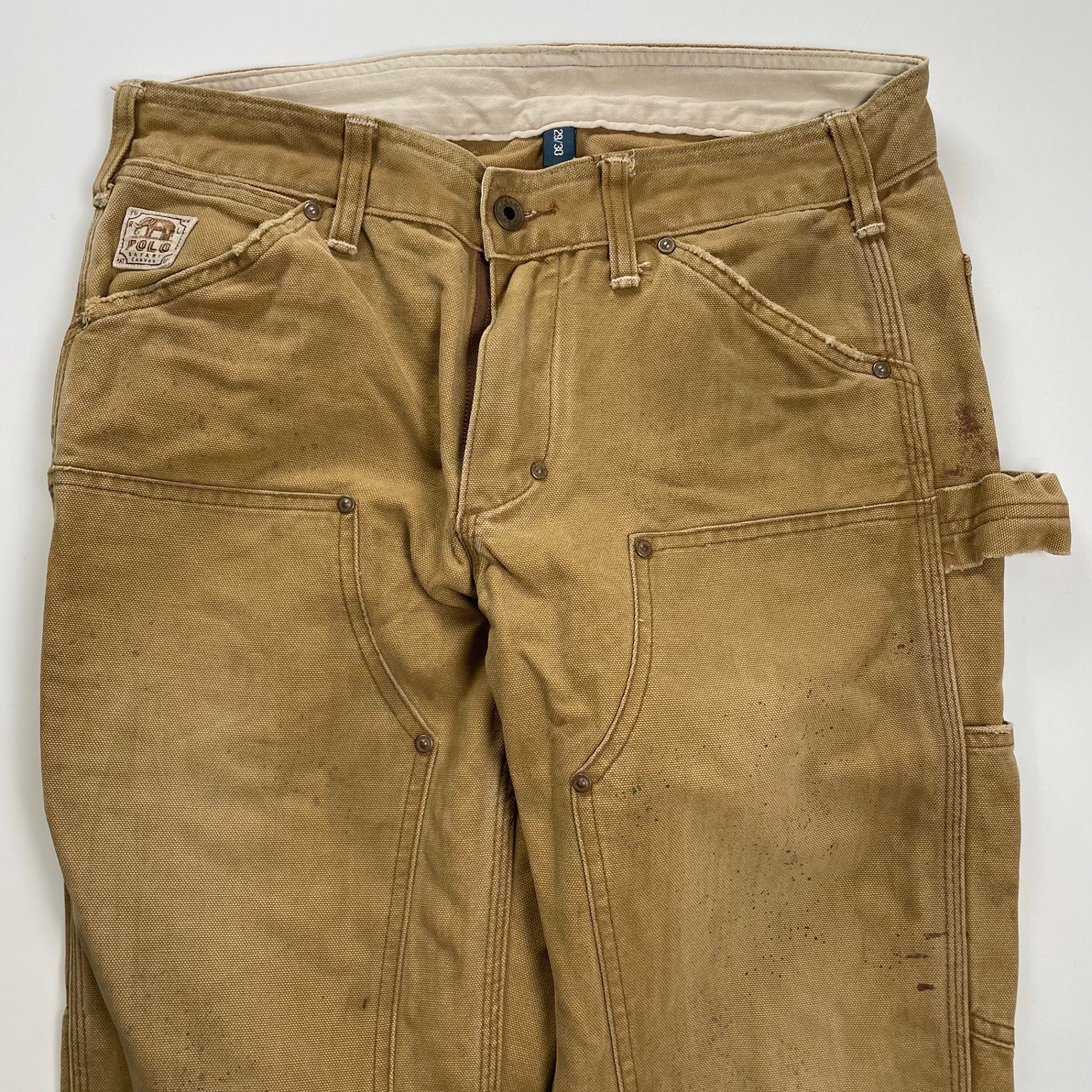 POLO by RALPH LAUREN ポロ バイ ラルフローレン / SAFARI CANVAS ペンキ加工  ダブルニーダックパンツ SIZE:W29 L30