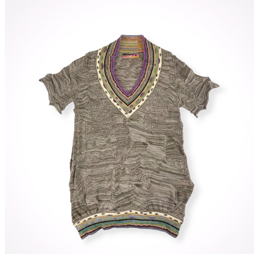 M.&KYOKO / Vネックニットチュニック 参考定価：30,000程度 SIZE:2
