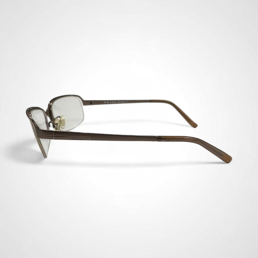 PRADA プラダ / ハーフリム 伊達メガネ 度なしクリアレンズ