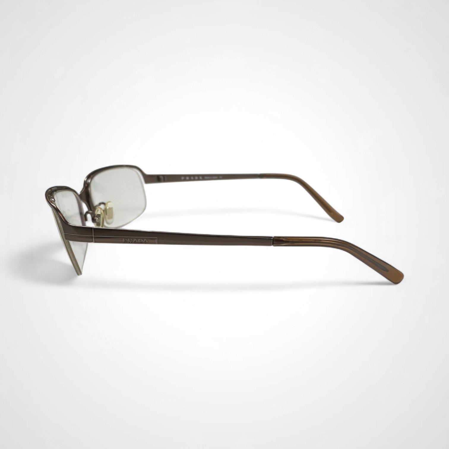 PRADA プラダ / ハーフリム 伊達メガネ 度なしクリアレンズ