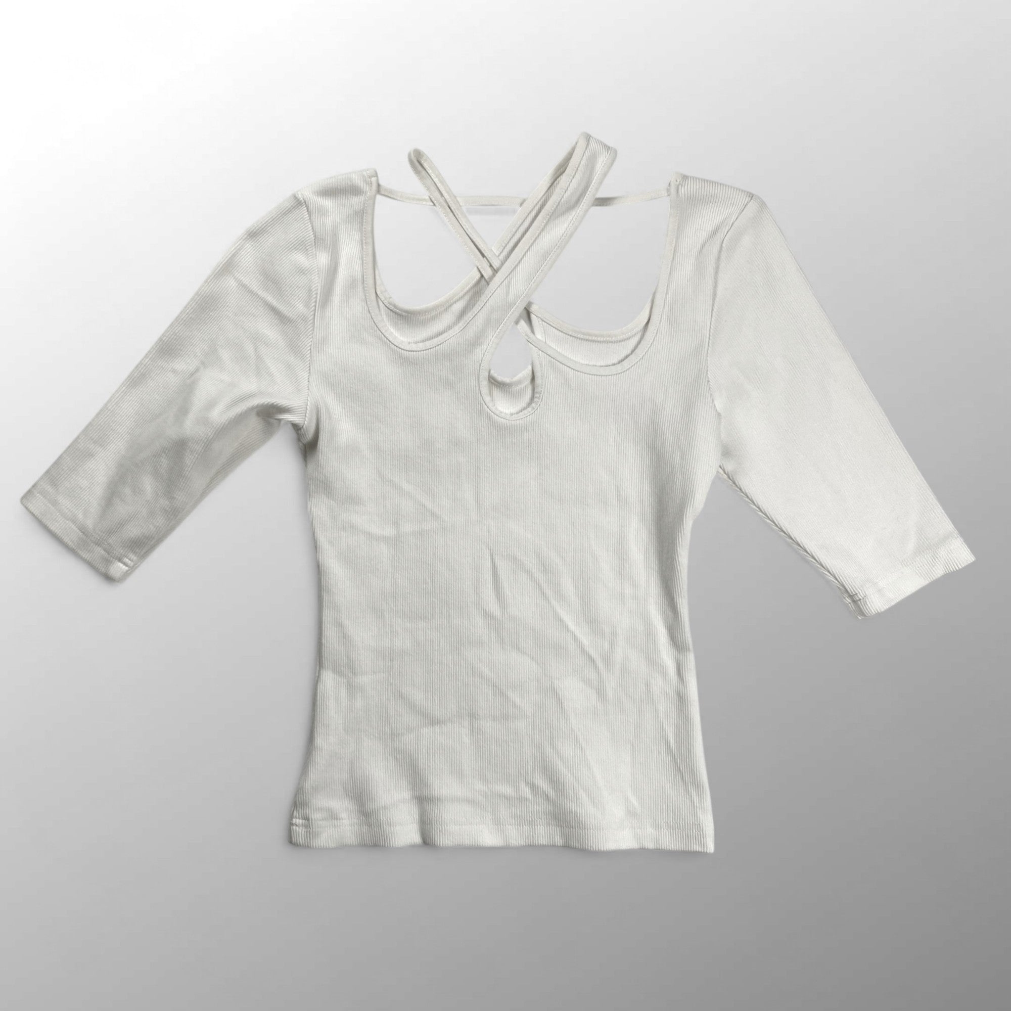 MELT THE LADY メルト ザ レディ / アシンメトリー リブカットソー ホワイト SIZE：FREE