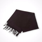 FENDI / ロゴ刺繍ウールマフラー ブラウン 参考定価：45,000程度