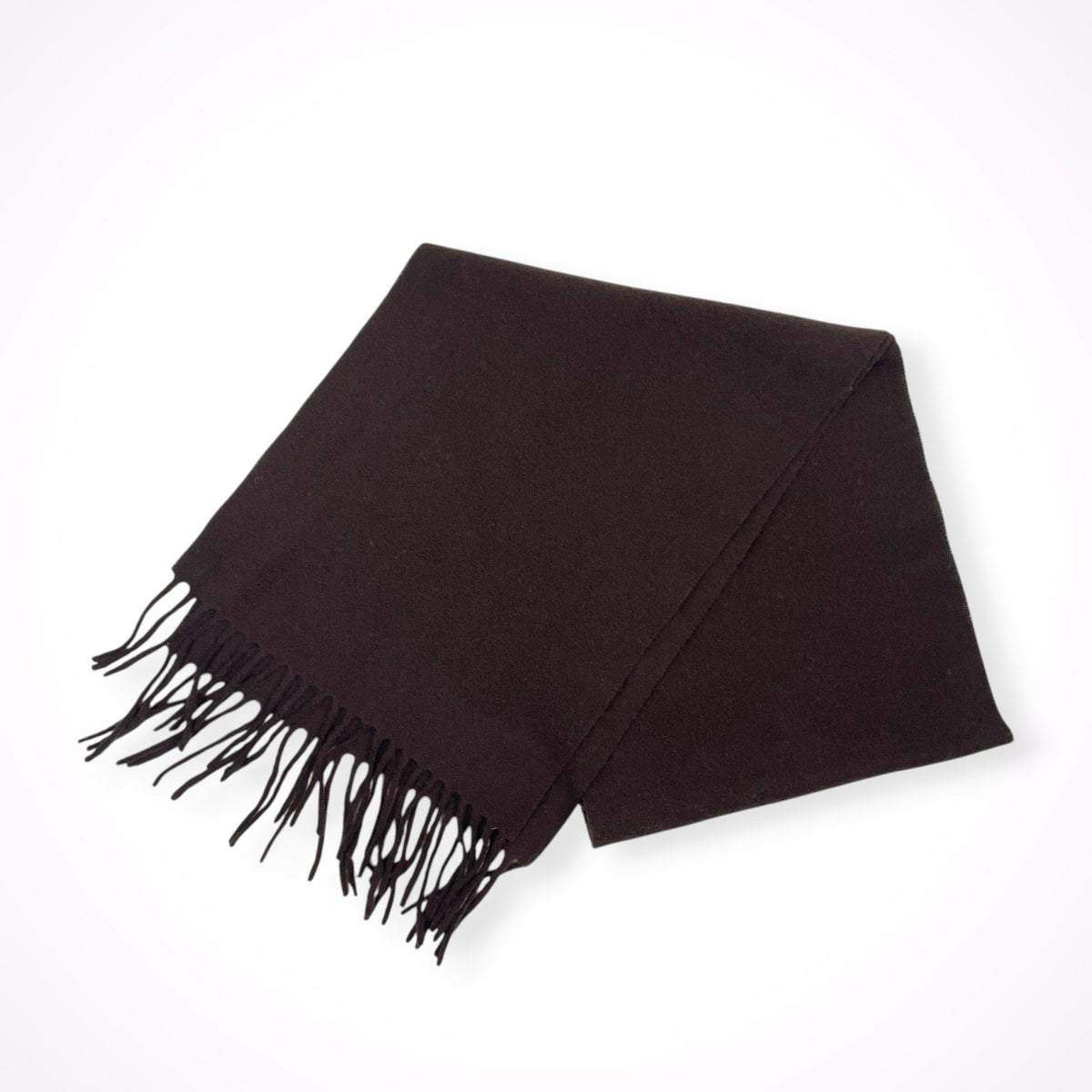 FENDI / ロゴ刺繍ウールマフラー ブラウン 参考定価：45,000程度