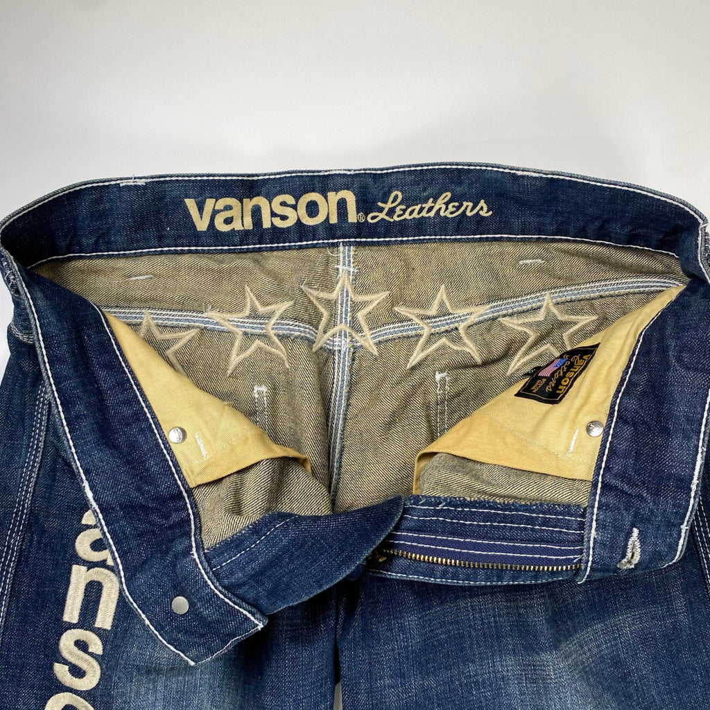 vanson × LOONEY TUNES / デコレーション デニムパンツ 刺繍 ワッペン SIZE:32