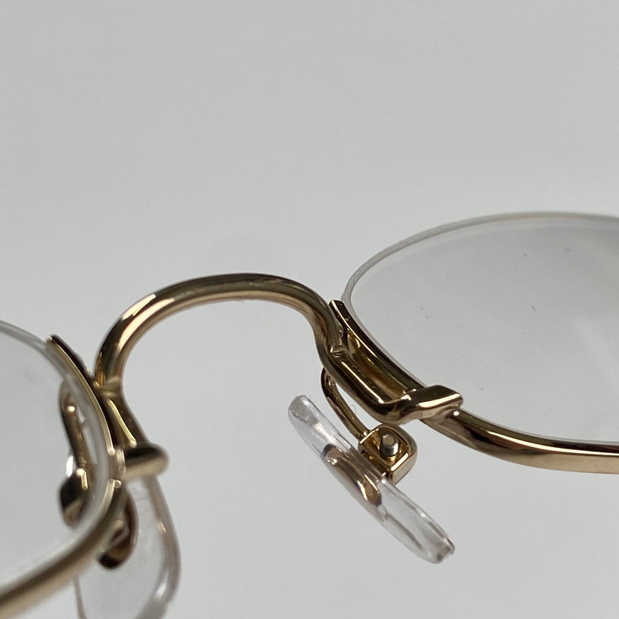 【極美品】 金子眼鏡 × 井戸多美男 職人シリーズ / サンプラチナ アンダーリム 度なしクリアレンズ T429 BWG 参考定価：52,000+tax