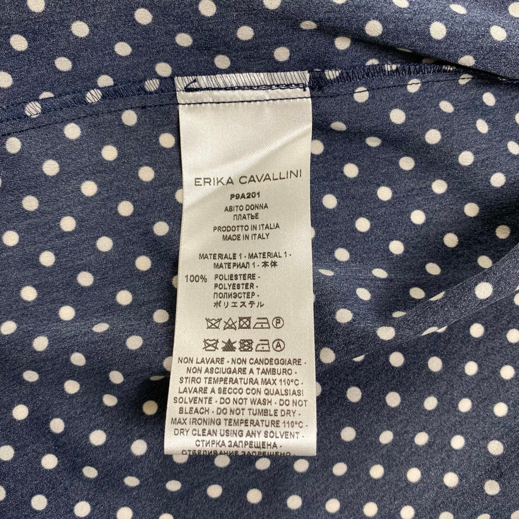 ERIKA CAVALLINI エリカ カヴァリーニ / ドット柄 2WAYシャツワンピース ネイビー 参考定価：50,000程度 SIZE:42