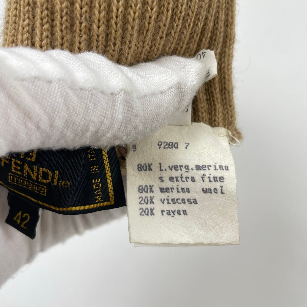 FENDI / チェック柄ニットグローブ 参考定価：45,000程度
