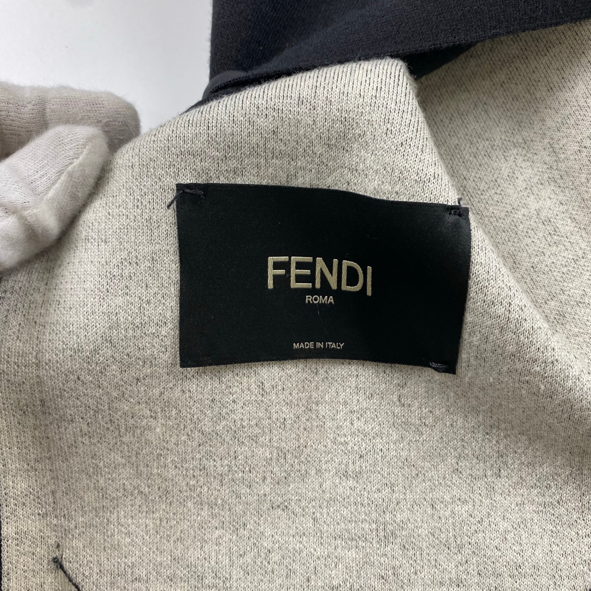 FENDI フェンディ / ニット バイカラー ジャガード ジャケット MADE IN ITALY SIZE:48（L程度）