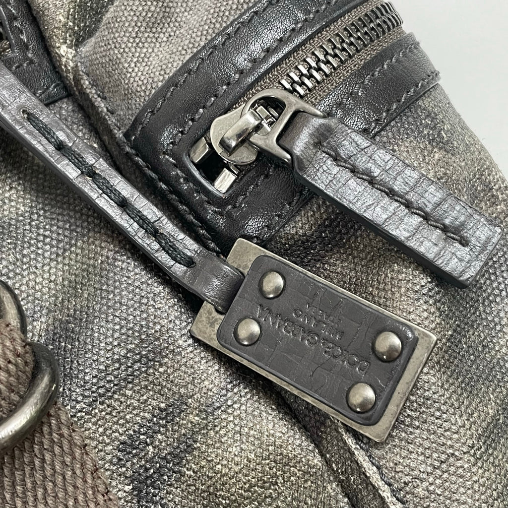 DOLCE＆GABBANA ドルチェ＆ガッバーナ / レザー切替キャンバスバックパック ギャランティーカード付