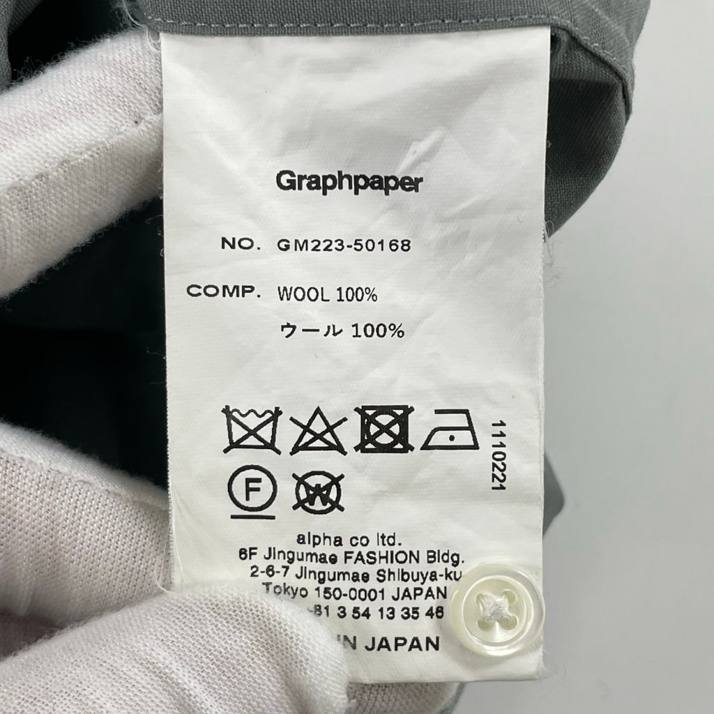 Graphpaper / Fine Wool Tropical Stand Collar Shirt 参考定価：28,000+tax SIZE:FREE