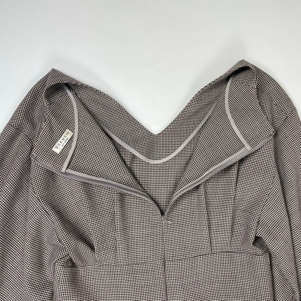 VERMEIL par IENA / P/Ryツイルウエストシェイプ パフスリーブワンピース 参考定価：25,000+tax