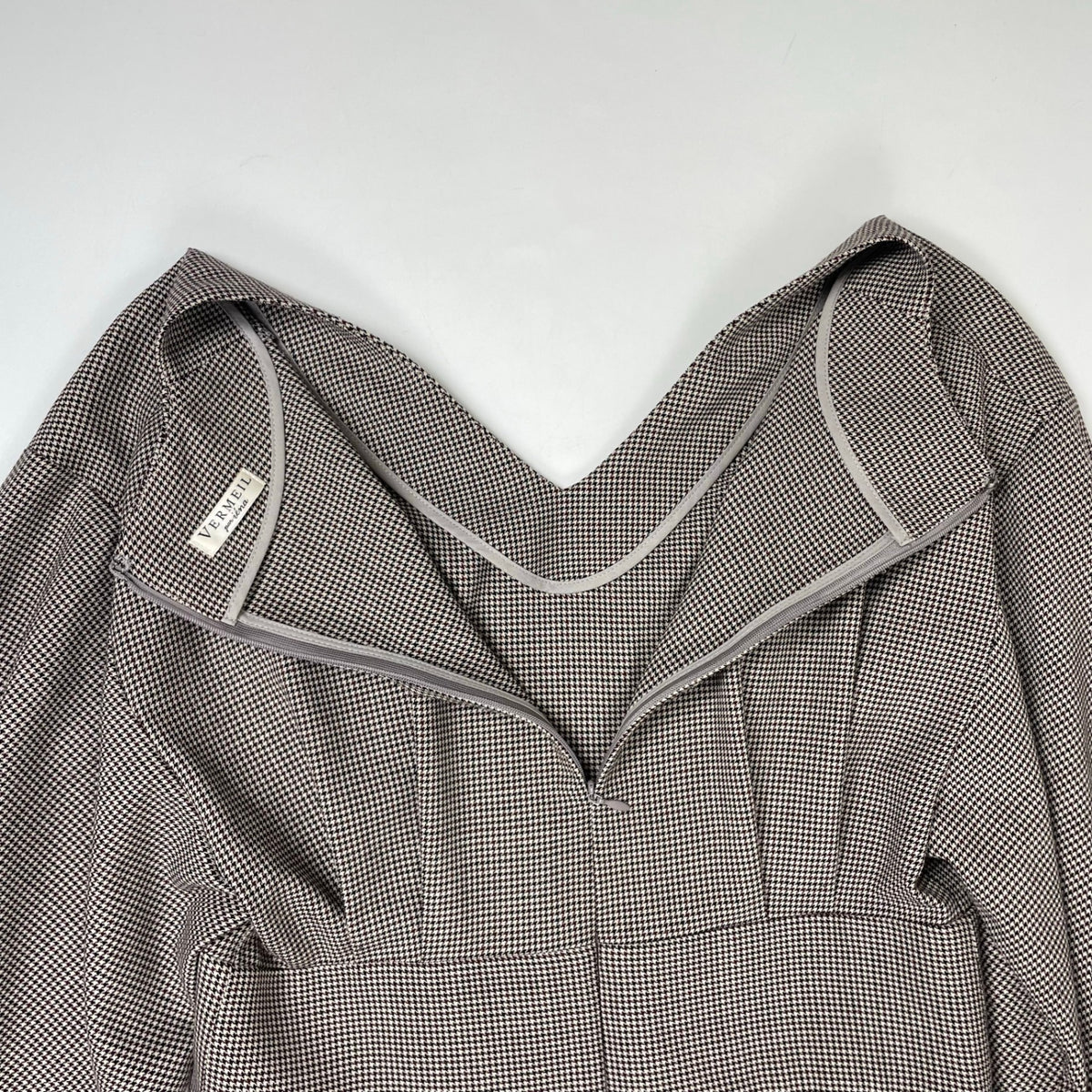 VERMEIL par IENA / P/Ryツイルウエストシェイプ パフスリーブワンピース 参考定価：25,000+tax