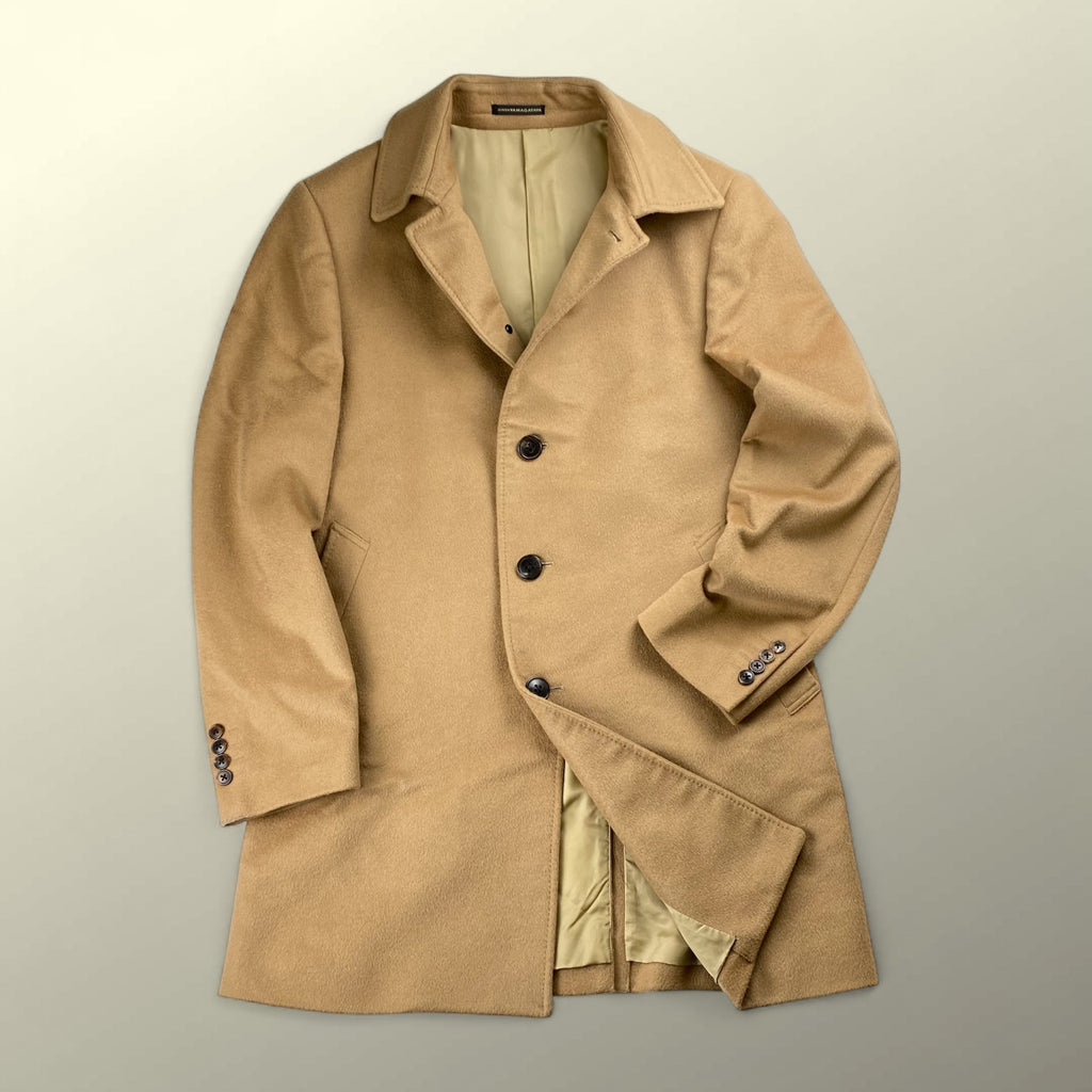 Ermenegildo Zegna社 GINZA YAMAGATAYA仕立て / 最高級ピュアカシミア100％ カシミアコート 水牛ボタン 銀座 老舗テーラー  SIZE：L程度
