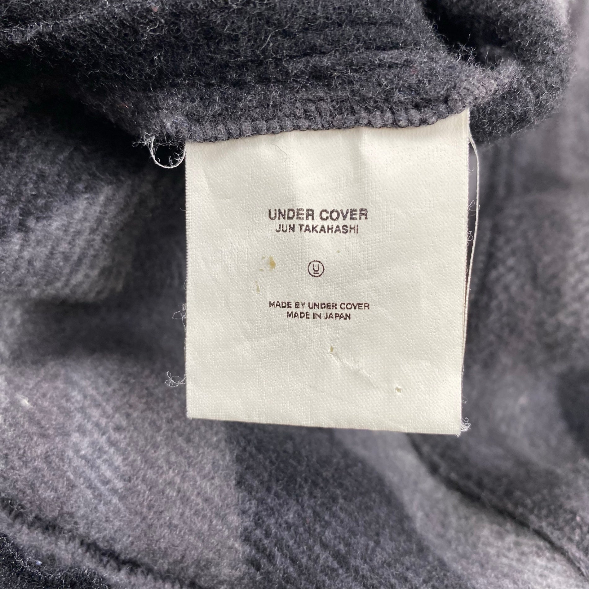 03AW Undercoverism アンダーカバイズム / アーカイブ paper doll期 再構築ブランケットシャツ グレー×ブラック SIZE：L