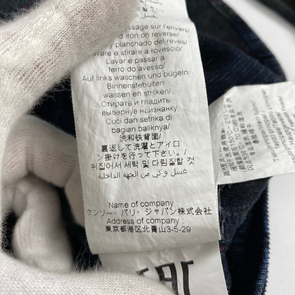 KENZO ケンゾー / タイガー刺繍 コーデュロイチェックシャツ SIZE：M