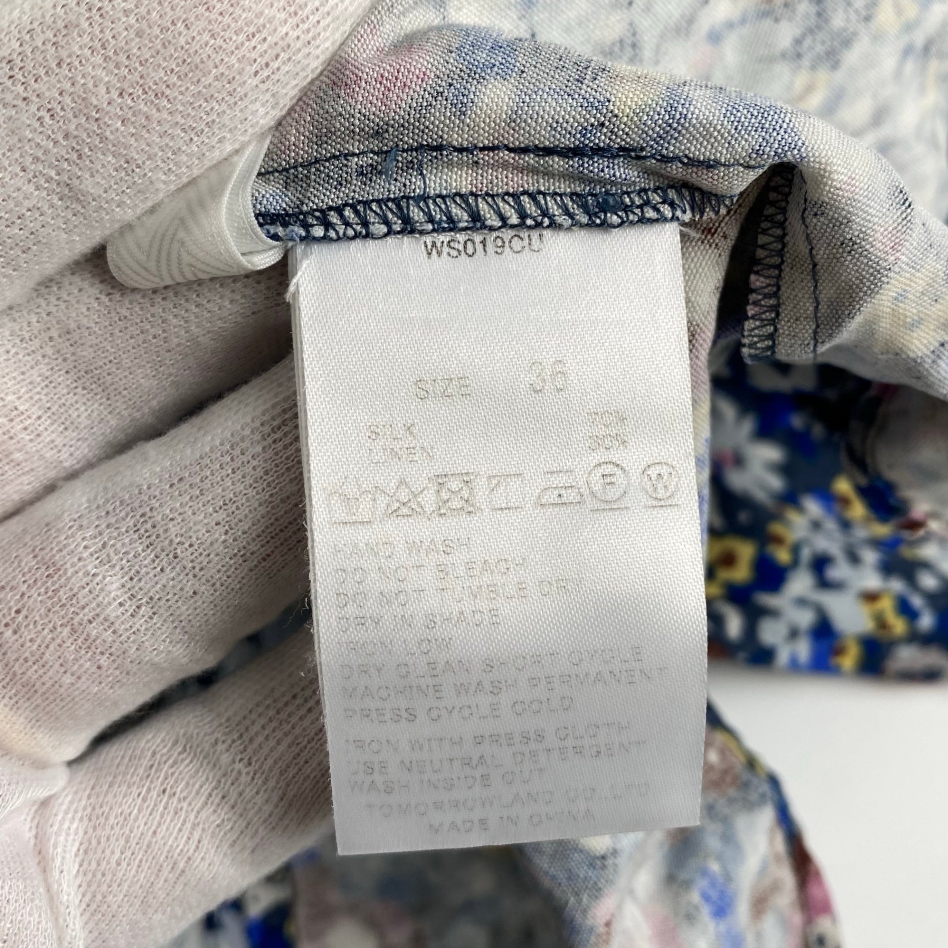 SOULEIADO ソレイアード / フラワープリント クロップドブラウス ボリュームスリーブ SIZE：36