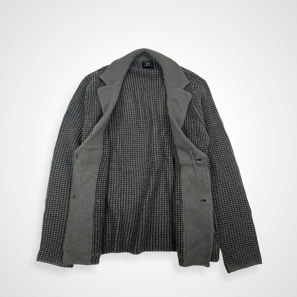 ARMANI EXCHANGE  アルマーニ エクスチェンジ / ワッフルニットショールカラーカーディガン  参考定価：35,000程度 SIZE:M