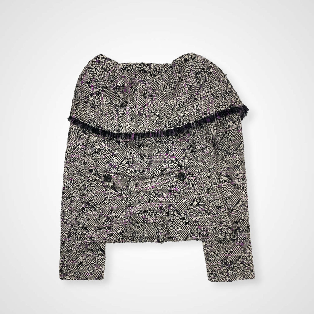 ARMANI COLLEZIONI アルマーニ コレッツォーニ / バージンウール ツイードビッグカラージャケット 参考定価：100,000程度 SIZE：40