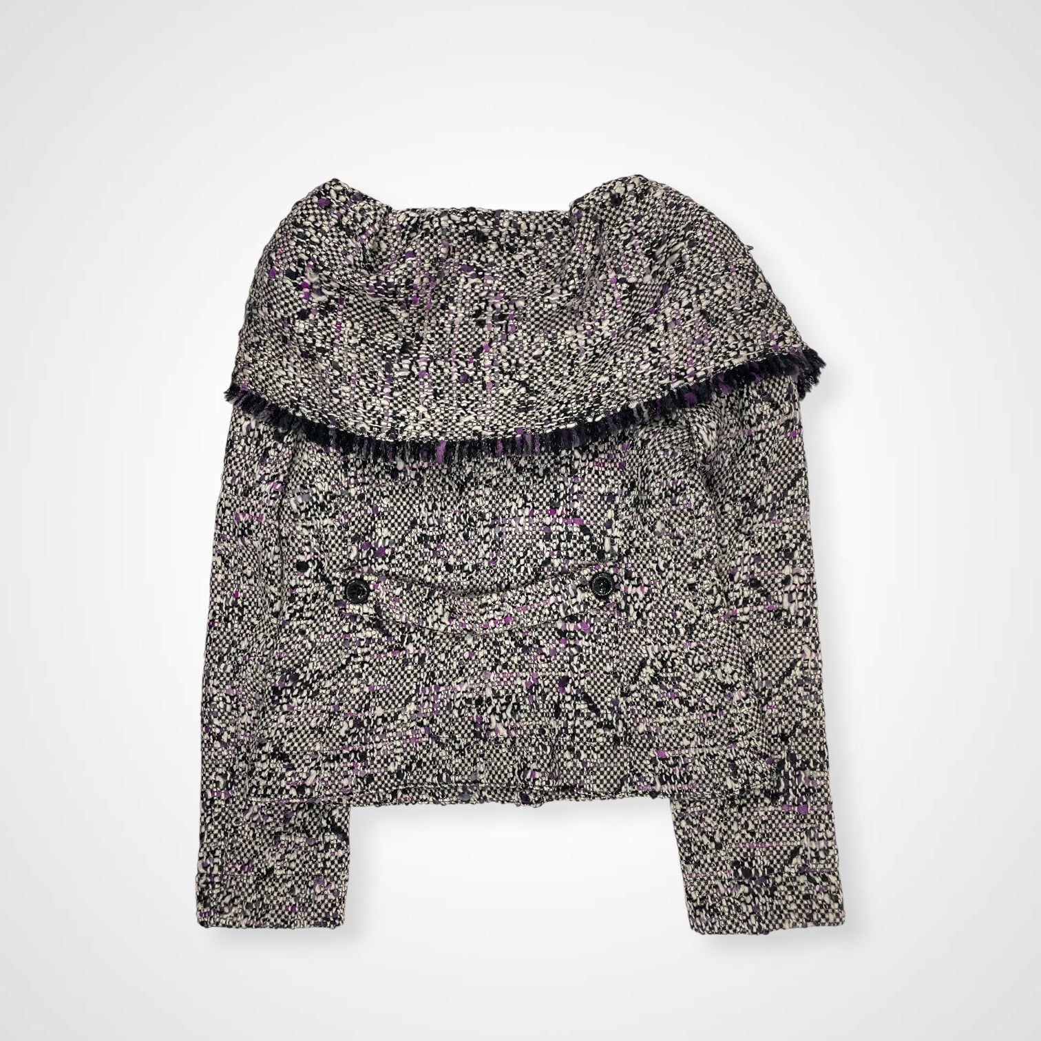 ARMANI COLLEZIONI アルマーニ コレッツォーニ / バージンウール ツイードビッグカラージャケット 参考定価：100,000程度 SIZE：40