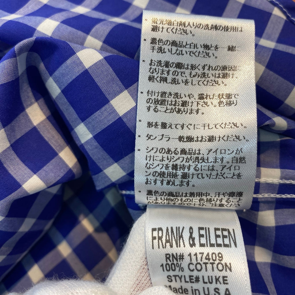 FRANK＆EILEEN フランク％アイリーン / LUKE ギンガムチェックシャツ 参考定価：30,000程度 SIZE：S