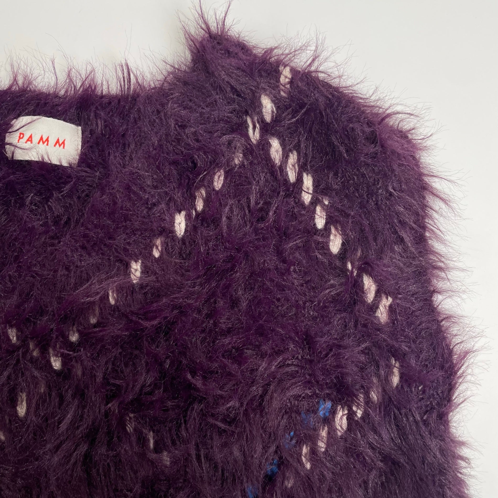 PAMM パム / けものがれのシャギーニットベスト パープル アーガイル SIZE:FREE