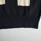 LUKER by NEIGHBORHOOD ルーカー バイ ネイバーフッド / Vネック チェッカーフラッグ柄ニット ブラック SIZE：M