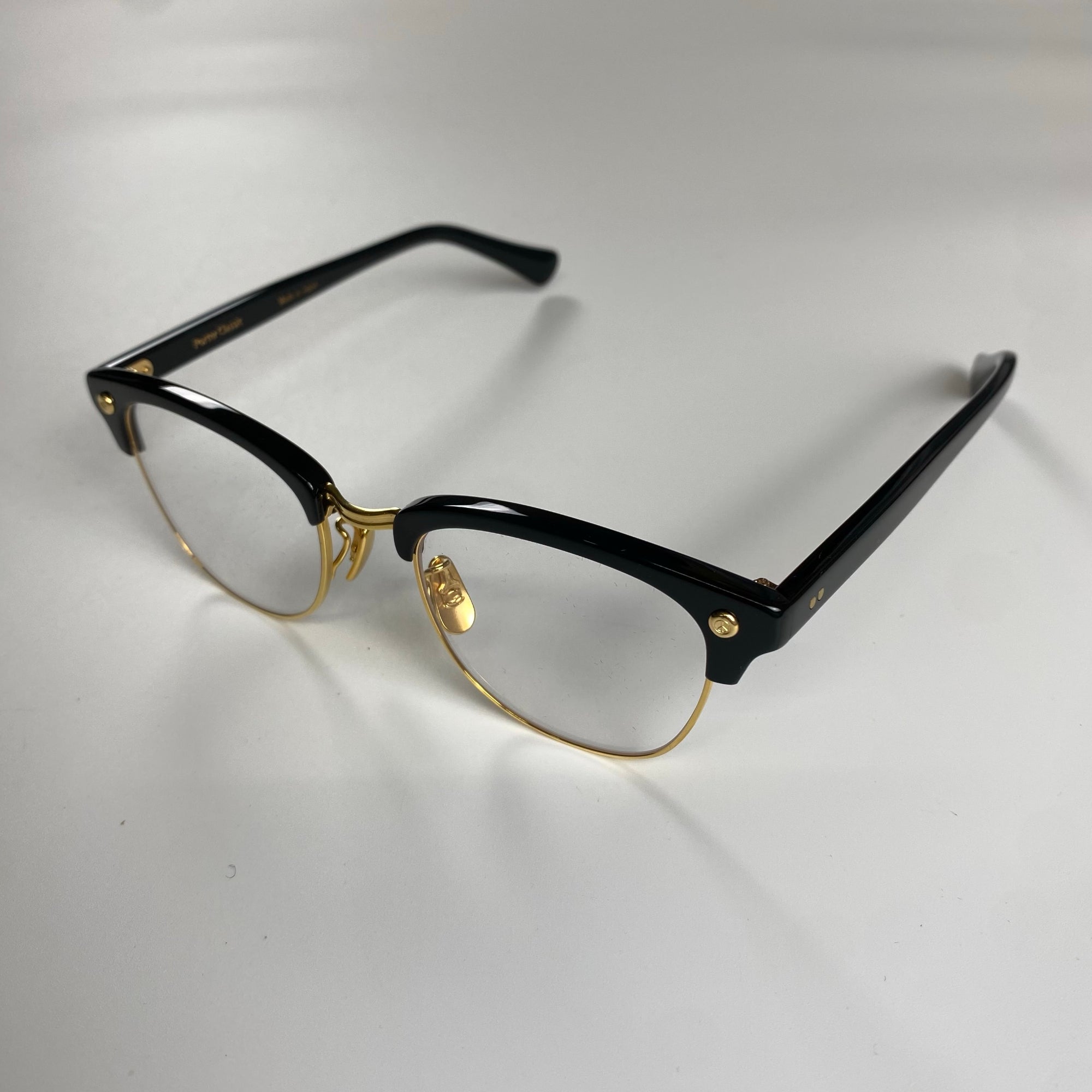 【極美品】　Porter classic × 金子眼鏡 / サーモント型 Smith Rivet Collection 度なしクリアレンズ K18リベット 参考定価：75,000+tax