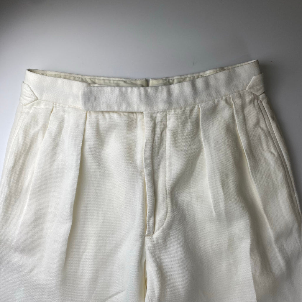 Ralph Lauren Purple Label ラルフローレン パープルレーベル / 2タック ヘリンボーン スラックス MADE IN ITALY コットン×リネン SIZE：W28