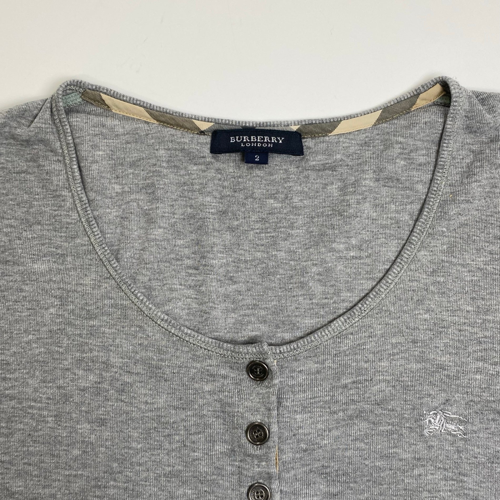 BURBERRY LONDON バーバリー ロンドン / ヘンリーネックカットソー グレー SIZE:2