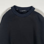 ALMOST BLACK / サイドバイカラーライン 切替スウェットシャツ 参考定価：37,000程度 SIZE:2