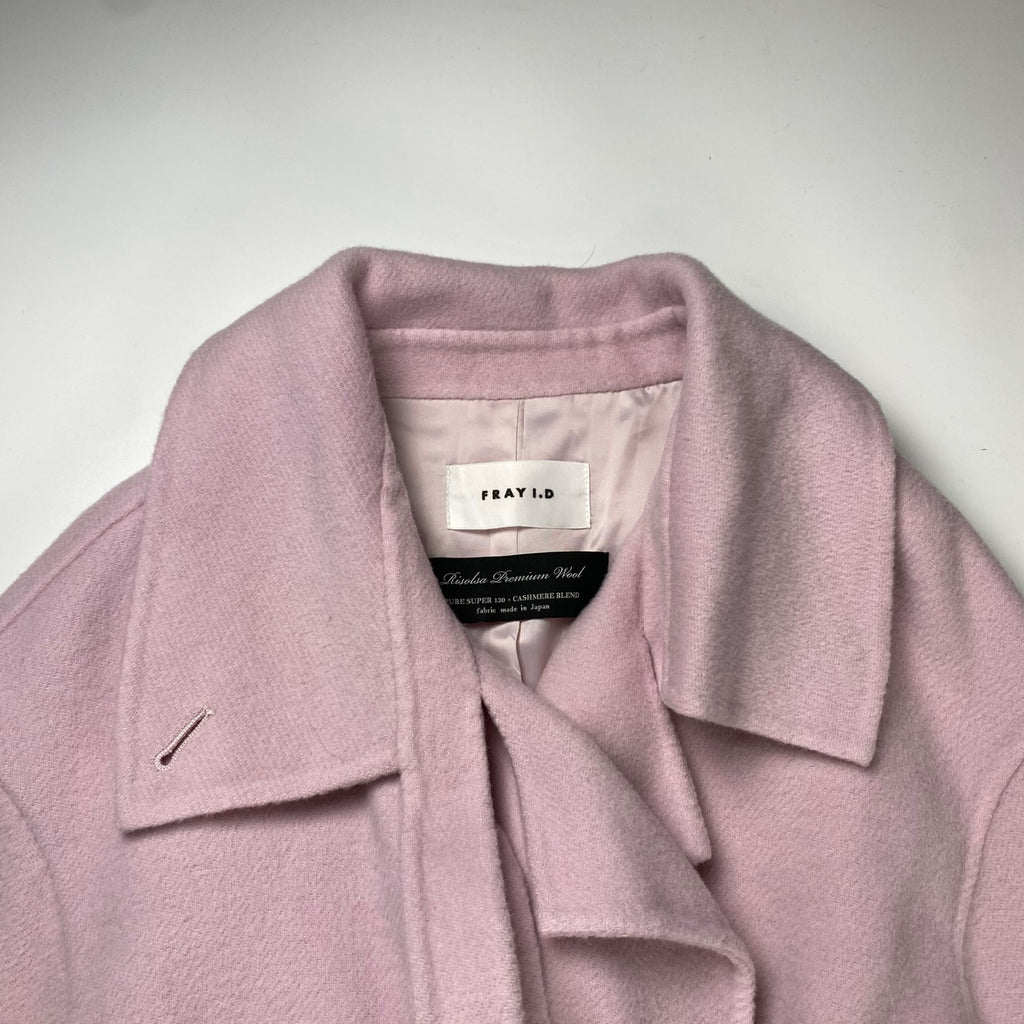 FRAY ID フレイアイディー / ウールカシミアトレンチリバーコート ピンク 参考定価：46,000+tax SIZE:0
