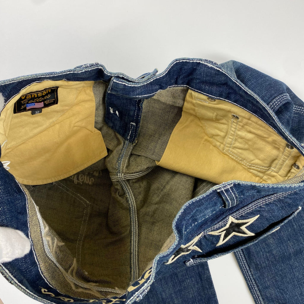 vanson × LOONEY TUNES / デコレーション デニムパンツ 刺繍 ワッペン SIZE:32