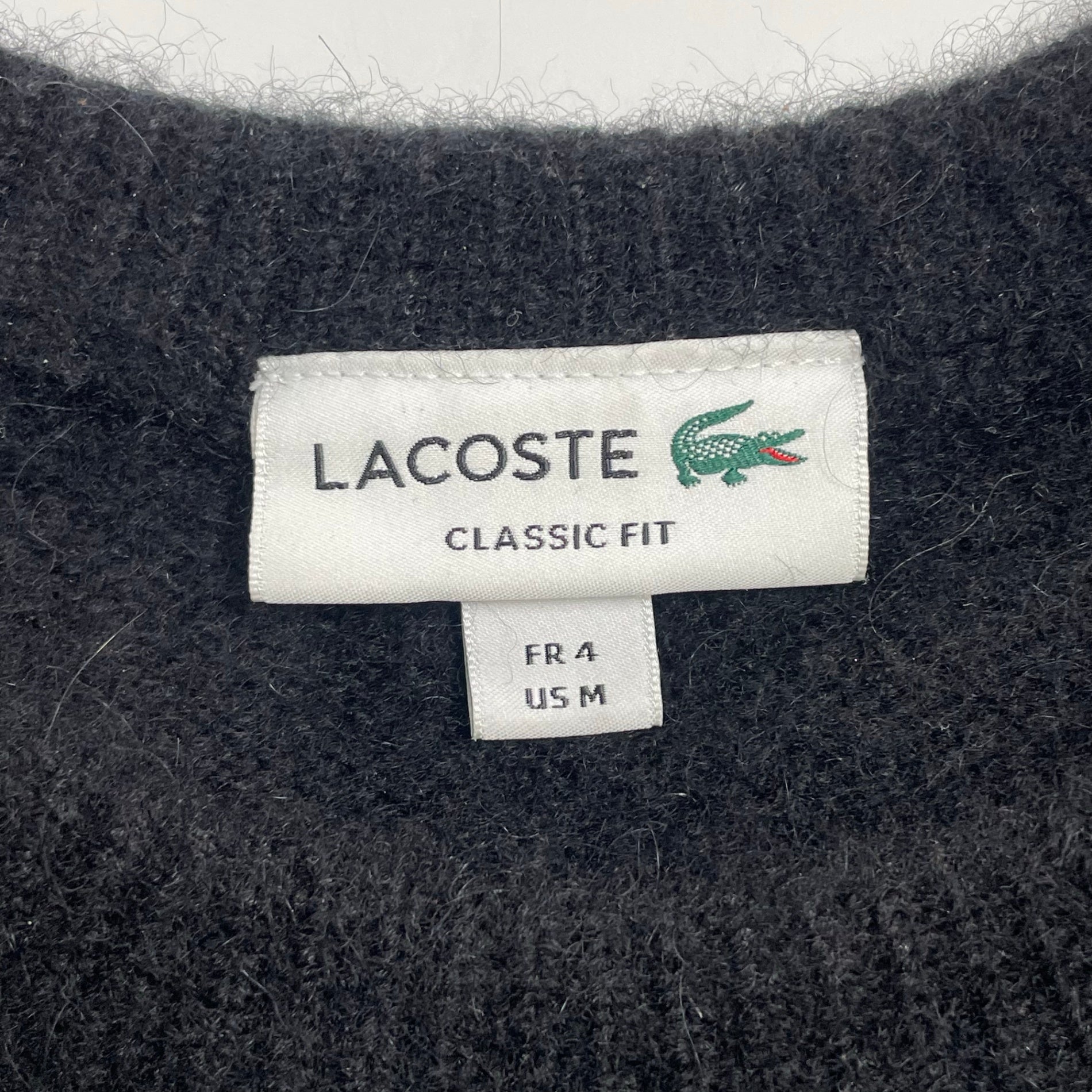 LACOSTE ラコステ / ジャガードロゴ デカワニ クルーネックニット 参考定価：31,000+tax SIZE:M