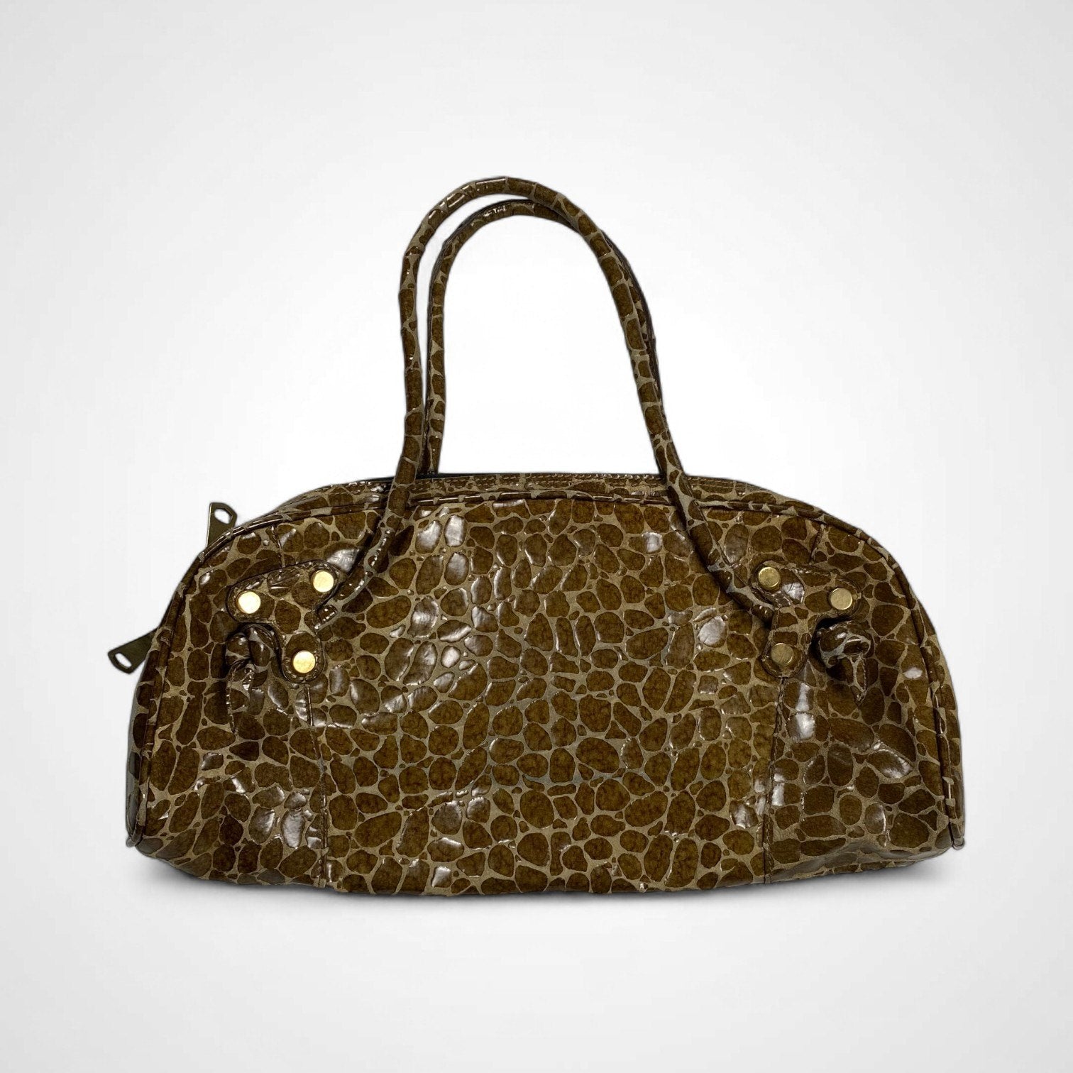 collection PRIVEE? コレクション プリヴェ / キリン柄 ハンドバッグ ボストン型 参考定価：85,000程度