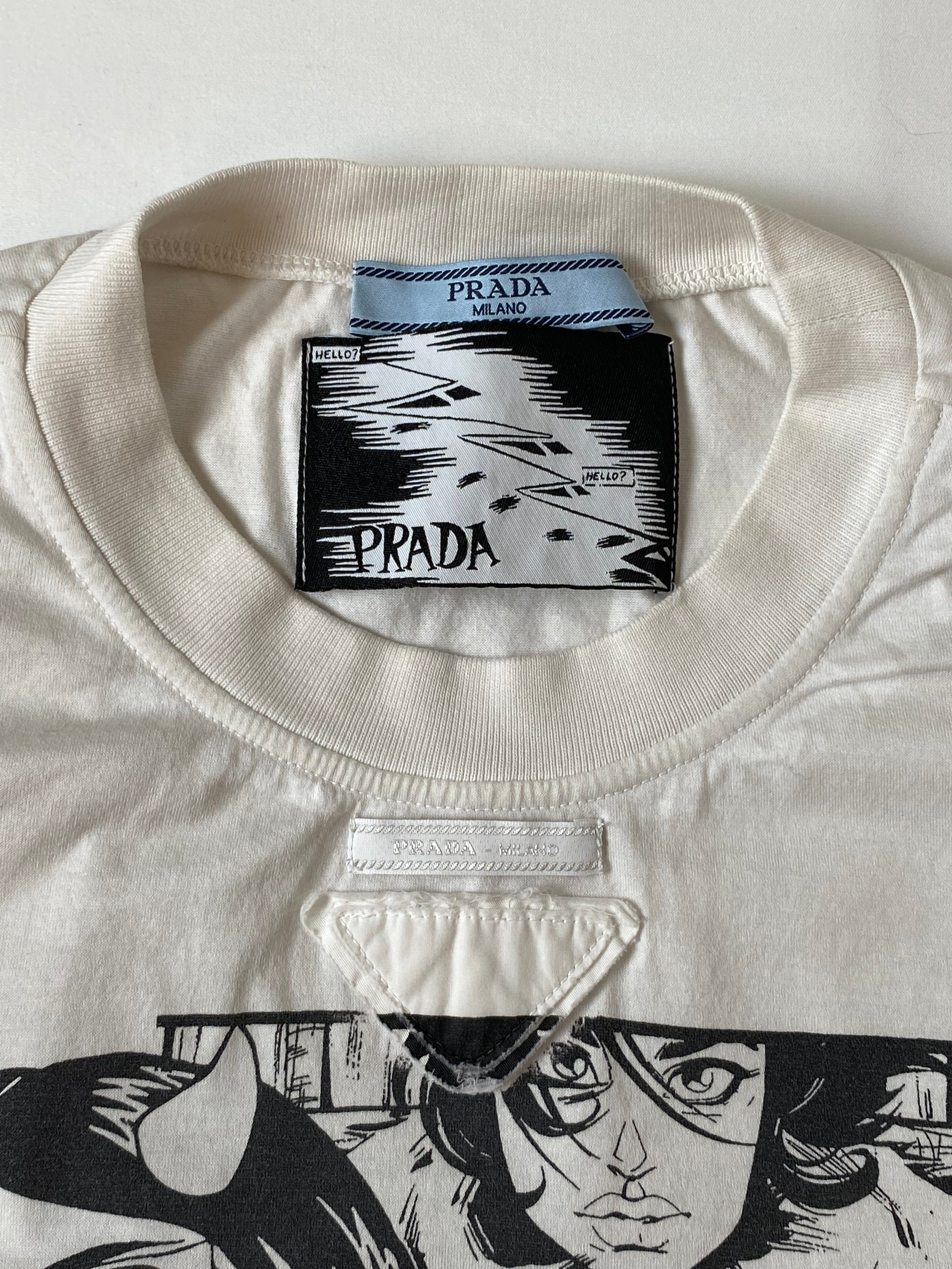 PRADA プラダ stellar leuna アメコミ風 プリント ノースリーブ Tシャツ