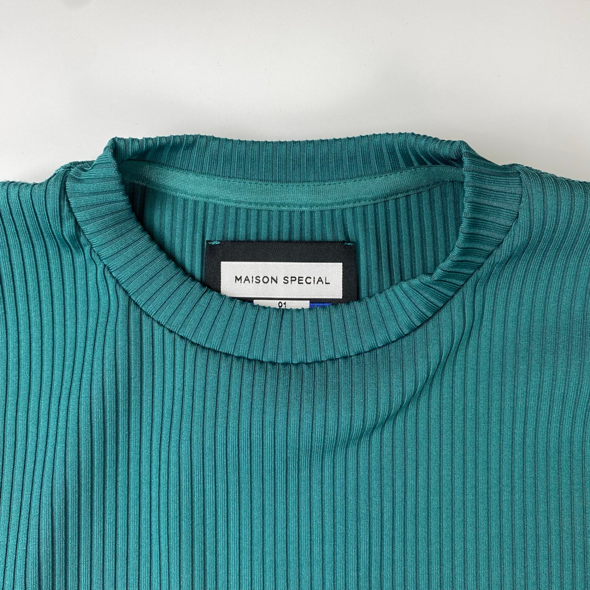 MAISON SPECIAL メゾンスぺシャル / オメガリブプライムオーバーロングスリーブTシャツ グリーン SIZE：01(L程度)