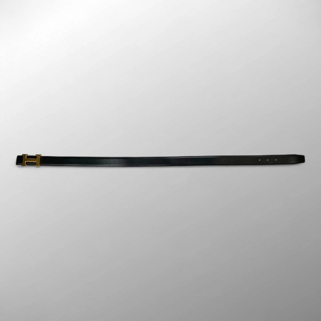 【極美品 鑑定済】 HERMES エルメス / コンスタンス Hバックル レザーベルト 〇Y刻印 ブラック×ベージュ 75cm