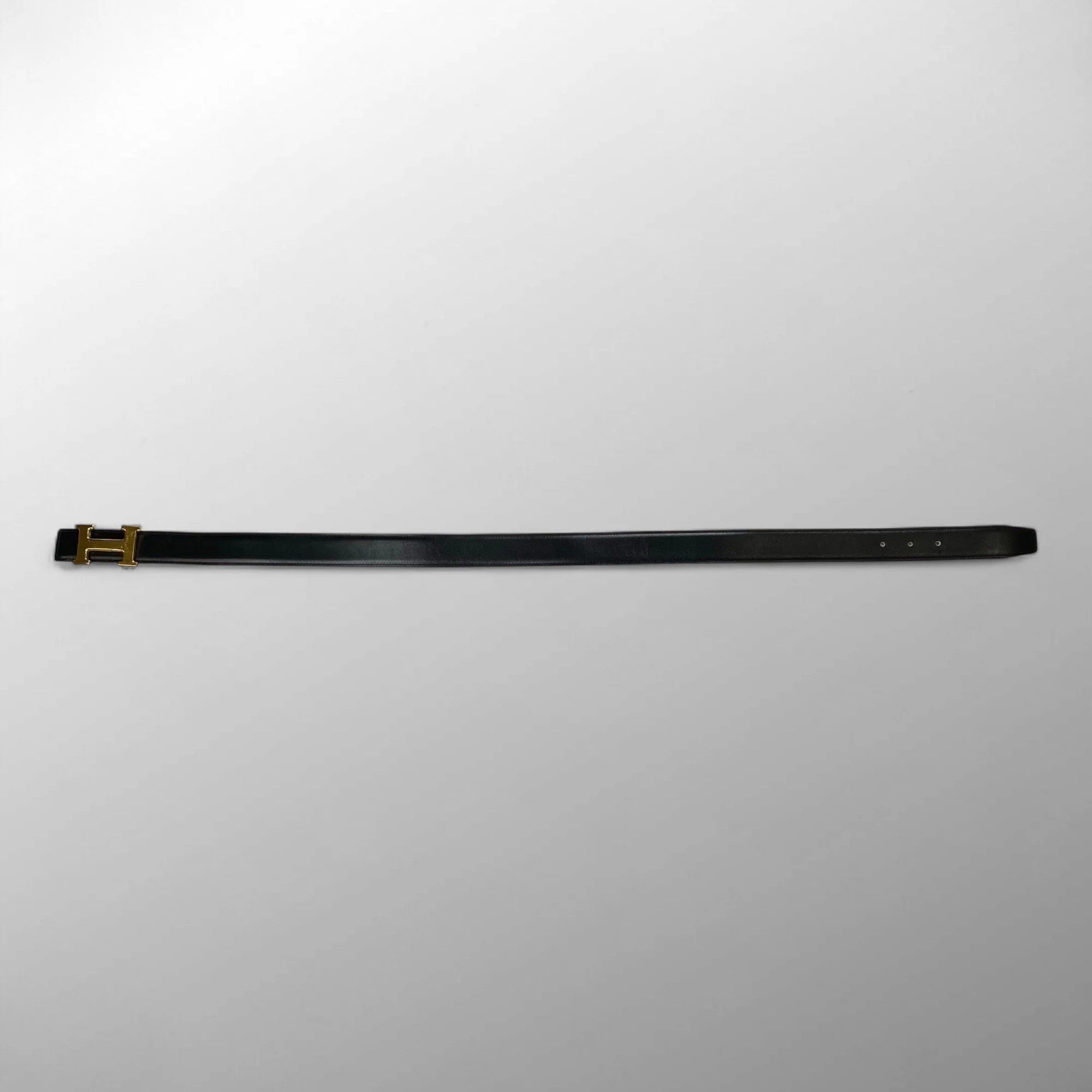 【極美品 鑑定済】 HERMES エルメス / コンスタンス Hバックル レザーベルト 〇Y刻印 ブラック×ベージュ 75cm