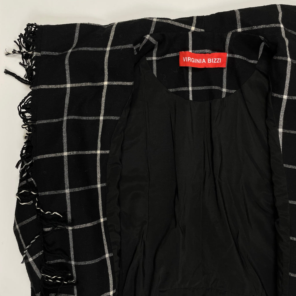 VIRGINIA BIZZI ヴァージニア ビッツィ / フリンジチェックライトコート H.P. FRANCE取り扱い 参考定価：60,000程度