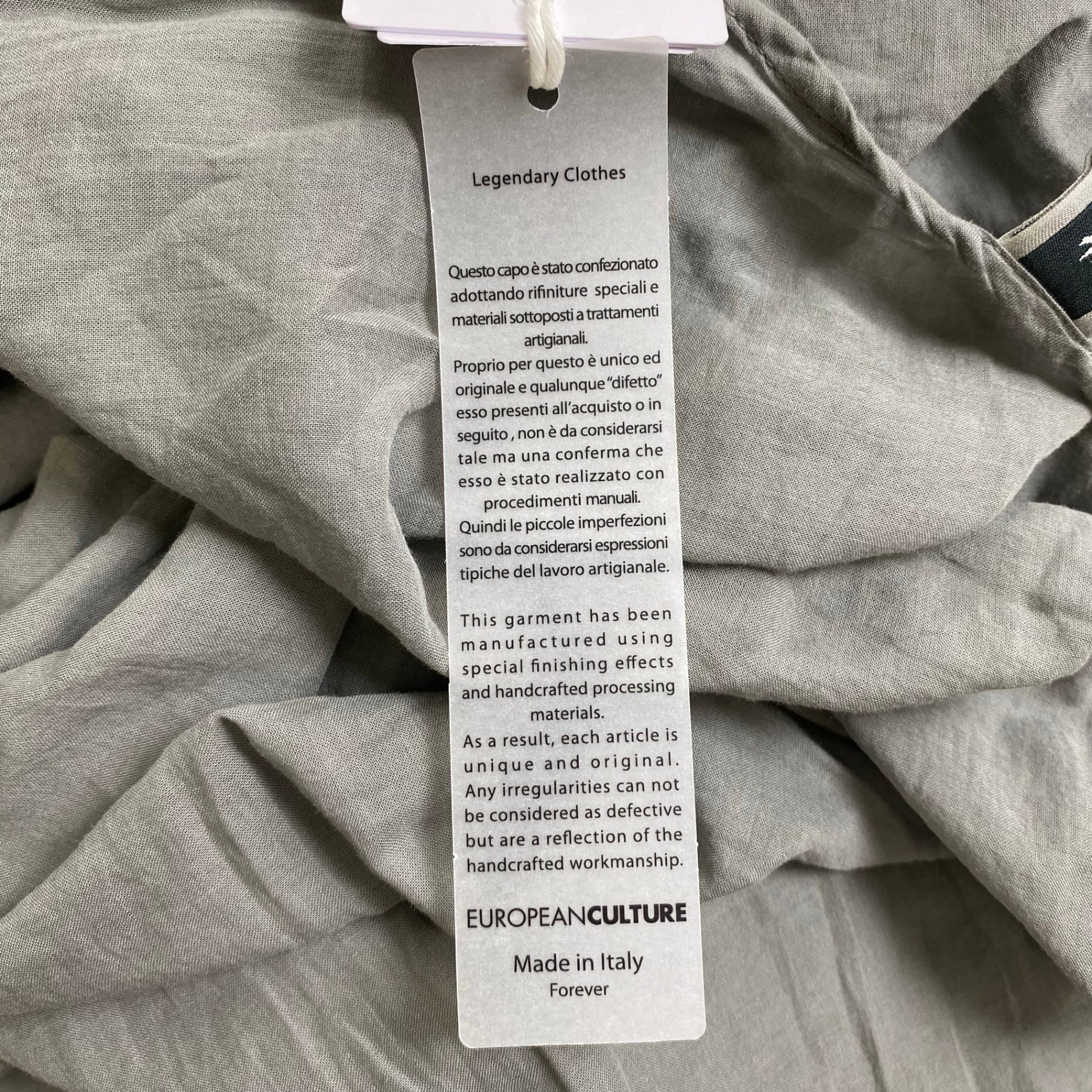 EUROPEAN CULTURE ヨーロピアン カルチャー / コットンオールインワン 未使用 参考定価：30,000程度 SIZE:S