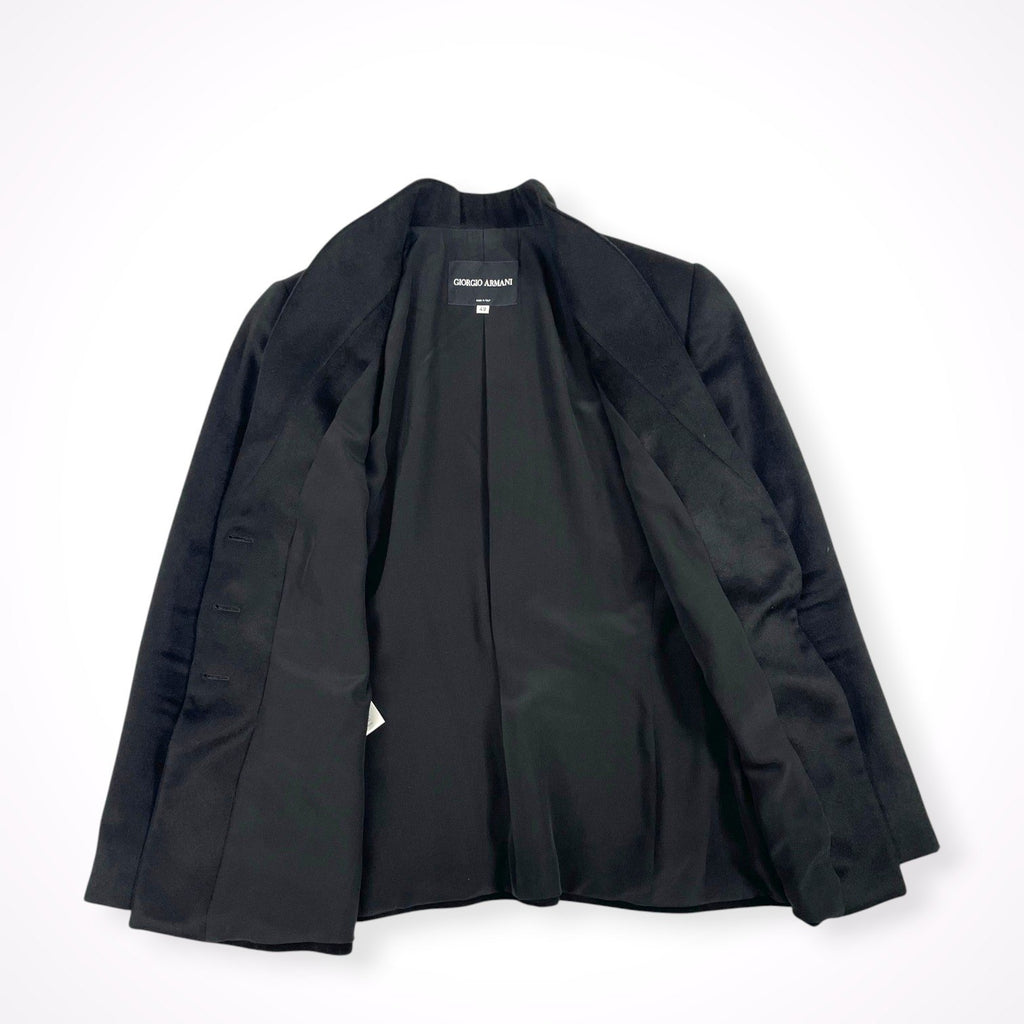 GIORGIO ARMANI / アーカイブ ウール×シルクノーカラージャケット BORGO21製 参考定価：300,000程度 SIZE:42
