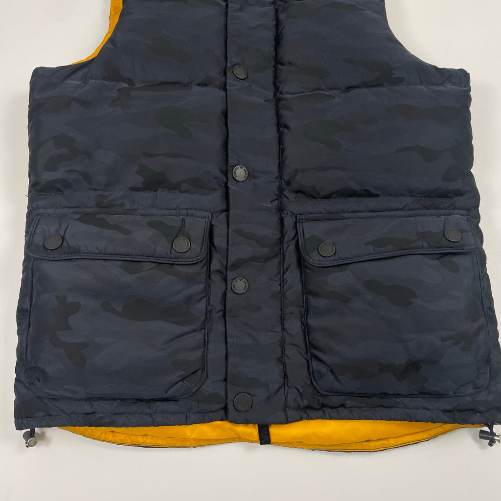 EMPORIO ARMANI JEANS エンポリオ アルマーニ ジーンズ / 2トーン ダックダウンベスト 迷彩柄 SIZE：S