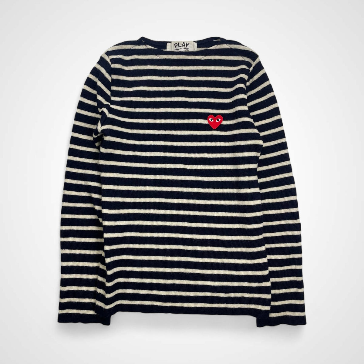 PLAY COMME des GARCONS プレイ コムデギャルソン / ハートロゴ ウールボーダーニット SIZE：S