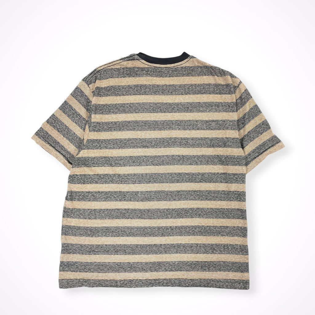 ENDS and MEANS / ボーダーTEE ブラウン×ブラック SIZE：M