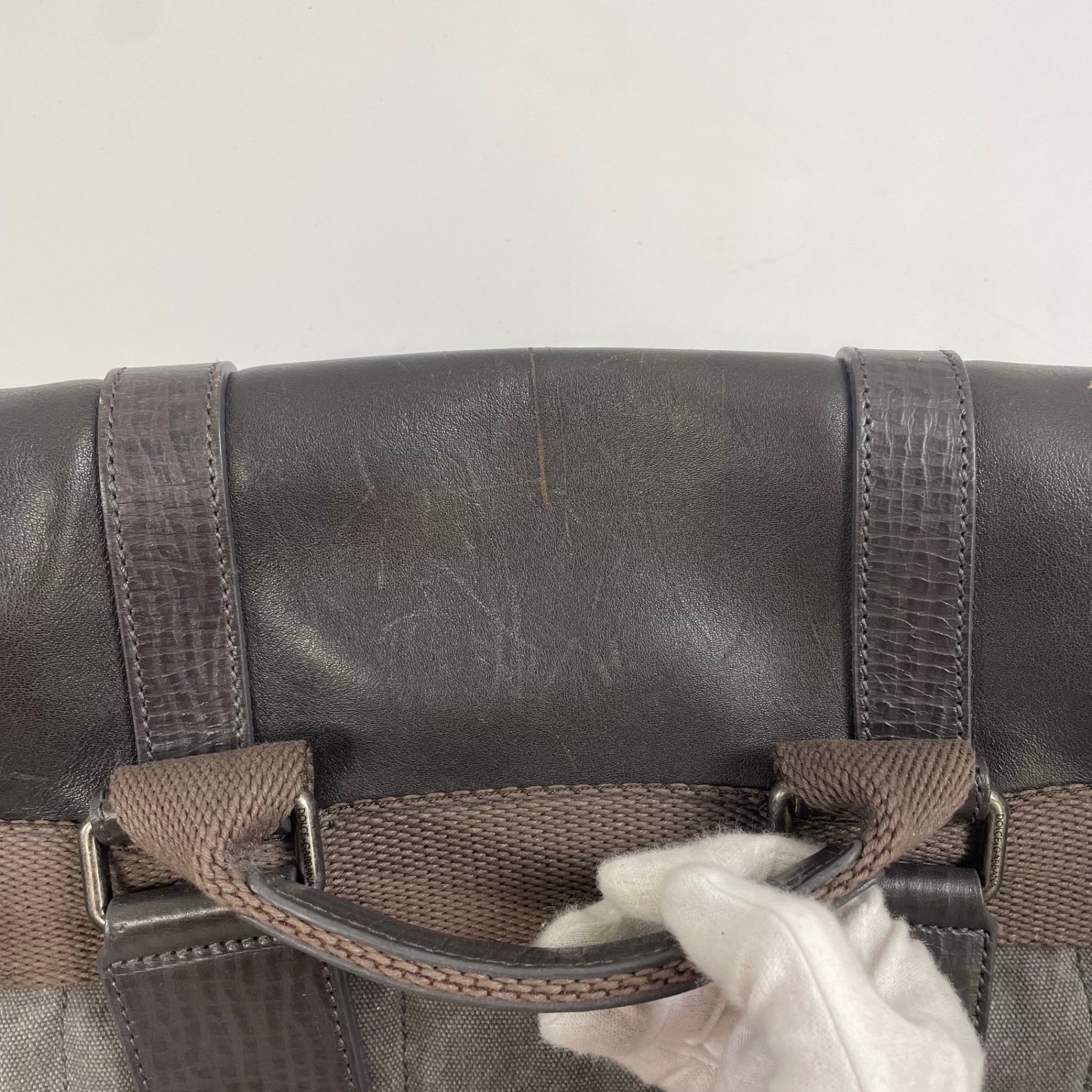 DOLCE＆GABBANA ドルチェ＆ガッバーナ / レザー切替キャンバスバックパック ギャランティーカード付